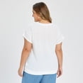 thumbnail image 3 of DARING DIVA Women's Plus Pointelle Knit Tops Casual Blouse 3X White, 3 of 6