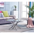 thumbnail image 6 of Pemberly Row Round Tempered Glass Coffee Table in Silver Chrome, 6 of 7