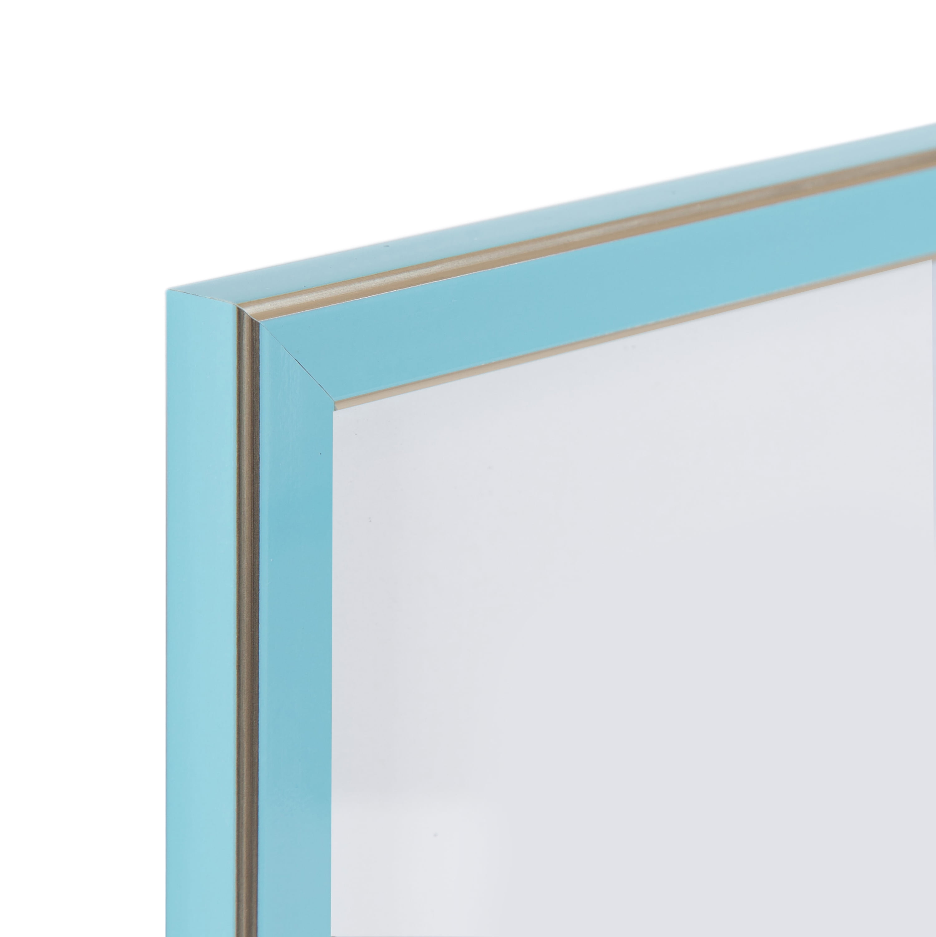 DesignOvation 8x8 Matted for 4x4 Blue/Champagne Decorative Tabletop Picture Frame