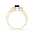 thumbnail image 2 of ANGARA Natural Classic Three Stone Tanzanite and Diamond Ring in 14K Yellow Gold for Women (Size-6mm) | December Birthstone, Birthday, Anniversary, Jewelry Gift for Women | Natural Tanzanite Ring, 2 of 10