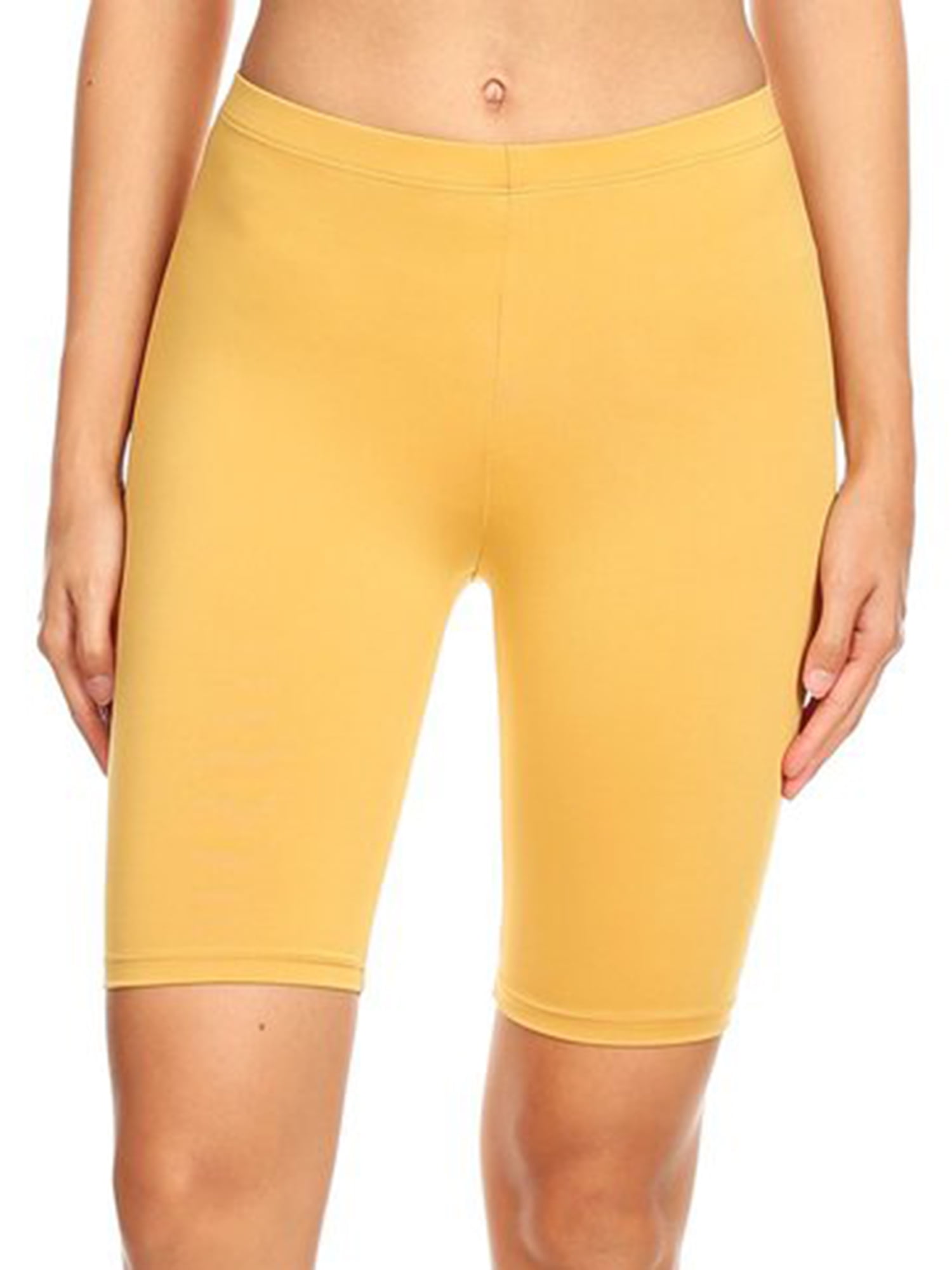 Imagenation Plain Soild Biker Shorts, Large, Mustard - Walmart.com