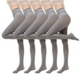 thumbnail image 2 of BiZtdJrK Christmas Gifts for Women 5 Pack Tight Stockings Solid Color High Waisted Pantyhose Halloween Leggings, Gray, M, 2 of 2