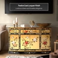 thumbnail image 2 of Red Lantern Gold Lacquer Slant Sideboard - Birds and Flowers, 2 of 7