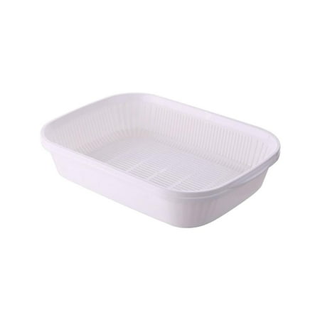 

Double-layer Drain Basket Plastic Filter Vegetables Washing Basket for Kitchen Restaurant Hotel