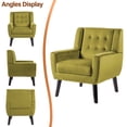 thumbnail image 5 of UIXE Accent Chairs Velvet Upholstered Armchair for Living Room Comfy Single Sofa Seats, Green, 5 of 7