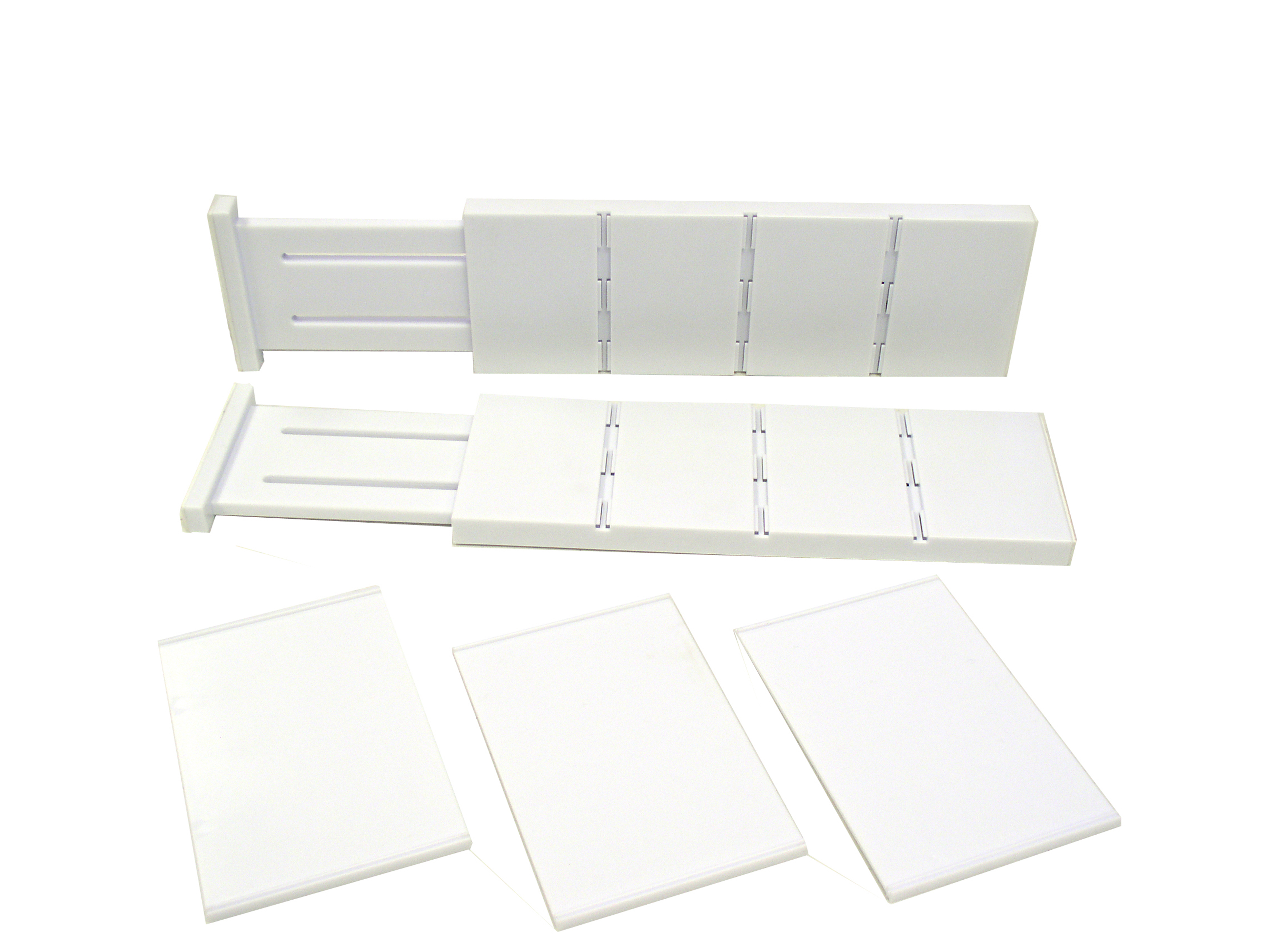 USA Patented White Plastic 5 PC Dresser Drawer Expandable Divider Set, for drawers 12" to 16" - image 4 of 5