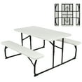 thumbnail image 1 of Costway Foldable Picnic Table Bench Set Outdoor Camping for Patio & Backyard White, 1 of 10
