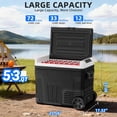 thumbnail image 6 of Auseo 12 Volt 53QT(50L) Portable Car Refrigerator, -4℉~68℉, 12/24V DC & 110-240V AC, Mini Fridge with Wheels for RV Camping, Travel, Truck, Boat, Black, 6 of 8