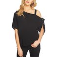 thumbnail image 1 of 1.STATE Blusa de un hombro con detalle de lazo para mujer, negro, extra pequeño 1.STATE Un hombro, 1 of 1