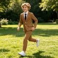 thumbnail image 5 of Mifsaly Boys 2 Piece Suit Sets Long Sleeve Blazer Jacket and Cuffed Dress Pants Kids formal Outfit for Wedding Performance Photoshoot Back to School, 5 of 5
