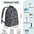 thumbnail image 5 of Sunflower and Bee Blue Pattern Cute School Backpack Bag with Padded Back and Adjustable Shoulder Straps 16.9 X 12.6 X 5.9 Inches, 5 of 5