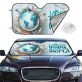 thumbnail image 2 of Kdxio Let's go Travel Print Windshield Sun Shade,UV Rays and Sun Heat Protection,Sunshade for Car Windshield,Car Shade Front Windshield - Small, 2 of 6