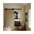 thumbnail image 3 of Bypass Barn Door Hardware Kit, Heavy Duty Sturdy, Solid Iron Construction for Easy Installation &amp; Quiet Operation - Perfect for Kitchen Pantry, Bathroom Doors &amp; Room, 3 of 5