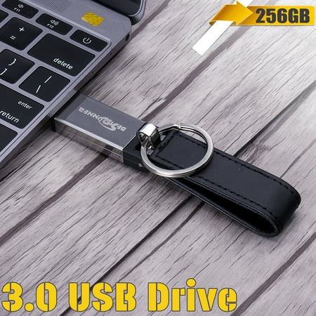 Leather USB 3.0 256GB Flash Drive Memory Stick U Disk Pen Drive Storage Thumb