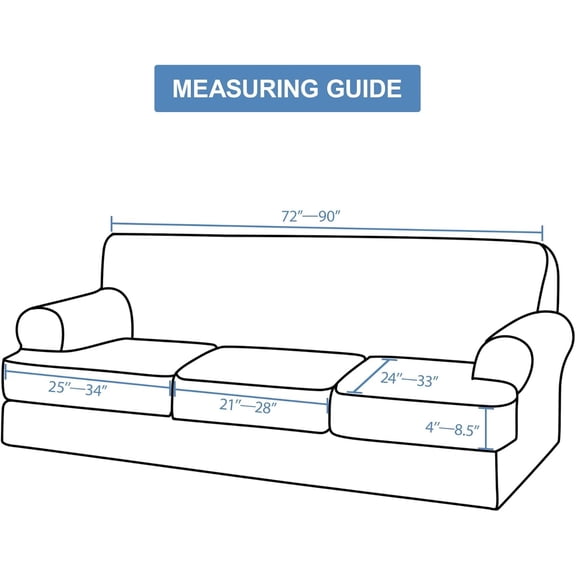 CUCRAF T Cushion Sofa Cover 4 Piece Slipcovers, Soft Thick Velvet Couch Cover for Living Room, Washable High Stretch Furniture Protector with 3 Cushion Slipcover, (Sofa, Peacock Blue)