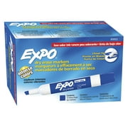 Expo® Low Odor Dry Erase Markers, Chisel Tip, Blue, 12 Count