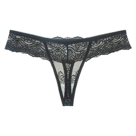 

YDKZYMD Multicolor Low Waist Womens Thongs Underwear Sexy See Through See Through Lace Sheer Panties 1 Pack M-XL