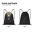 thumbnail image 5 of Ratiio Vintage Winged Rose Skull Print Drawstring Backpack Bag Sport Gym Sackpack Heavy Duty String Backpack for Men Women, 5 of 7