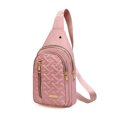thumbnail image 1 of Bolso bandolera pequeño rosa para mujeres y hombres, mochila cruzada informal, bolso de hombro, bolso de viaje para senderismo, bolso de pecho, mochila de día, 1 of 5