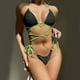 thumbnail image 2 of E8BF-Conjunto de Bikinis para mujer, traje de baño de Color sólido con cordones, Tanga, bañadores sexis con pecho pequeño, traje de baño envolvente, 2 of 5