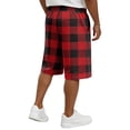 thumbnail image 5 of Delconic Men Classic Buffalo Plaid Quick Dry Casual Shorts Skin Friendly Elastic Waist Deep Side Storage Pockets Short Trousers For Spring Summer Commute Walking Red 4XL, 5 of 5