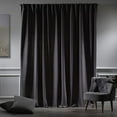 thumbnail image 5 of 3S Brother's Extra Long Room Darkening 252" Length Faux Velvet Grey Curtain Drapes - Hanging Back Tab 5-25 Feet Custom Made ( 1 Panel ) - Made in Turkey (52"Wx252"L), 5 of 5