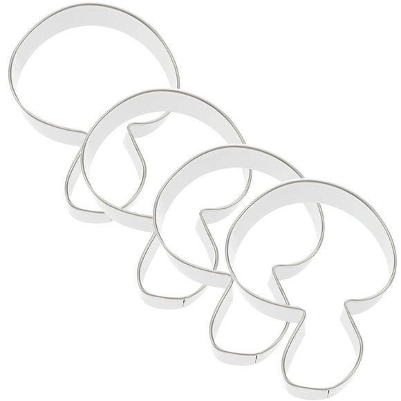 KAKOWELY 4 cortadores de galletas de hongos de acero inoxidable, cortador de galletas, cortador de fondant, herramienta para hornear