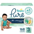 thumbnail image 2 of Pampers Pure Baby Diapers, Size 3 (16-28 lbs), 168, Up to 100% Leakproof, Premium Hypoallergenic Soft Diapers, 2 of 27