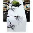 thumbnail image 1 of Chemin de Table 70 Pouces de Long pour Salle à Manger Tulipe Lavable en Toile de Jute Lin Collection de Table pour Fête Dîner Vacances Fleurs de Tulipe Violet Foncé Floral de Printemps, 1 of 7