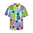 thumbnail image 3 of Balery Graffiti Pineapples Print Men's Hawaiian Shirts Short Sleeve Beach Shirt Relaxed Fit Vacation Button Down Shirts-Small, 3 of 9