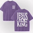 thumbnail image 4 of Jesus Is King Shirt Oversized Vintage Christian Graphic Tee for Men Women, Faith Inspired Religious Bible Quote T-Shirt, Unisex Streetwear Casual Cotton Top, 4 of 6