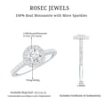 thumbnail image 5 of Rosec Jewels Moissanite Promise Engagement Ring with Halo - D-VS1 Quality Authentically Certified - with Jewelry Box, 10K White Gold, US 10.00, 5 of 8