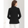 thumbnail image 4 of Blusa de trabajo elegante Allegra K con decoración de perlas y cuello falso plisado para mujer Negro M, 4 of 5