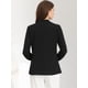 thumbnail image 4 of Blusa de trabajo elegante Allegra K con decoración de perlas y cuello falso plisado para mujer Negro M, 4 of 5