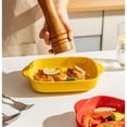 thumbnail image 3 of Baked Rice Baking Dish Ceramic Double Ear Baking Bowl Home Microwave Plate Oven Special Utensils, 3 of 4