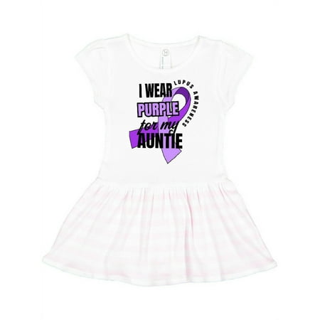 

Inktastic I Wear Purple For My Auntie Lupus Awareness Gift Toddler Girl Dress