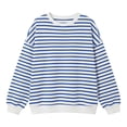 thumbnail image 4 of Jane Wardrobe Oversized Striped Crewneck Sweatshirt Women's Balloon Sleeve Layering Pullover 1PC S-XXL Plus Size Friendly, 4 of 4