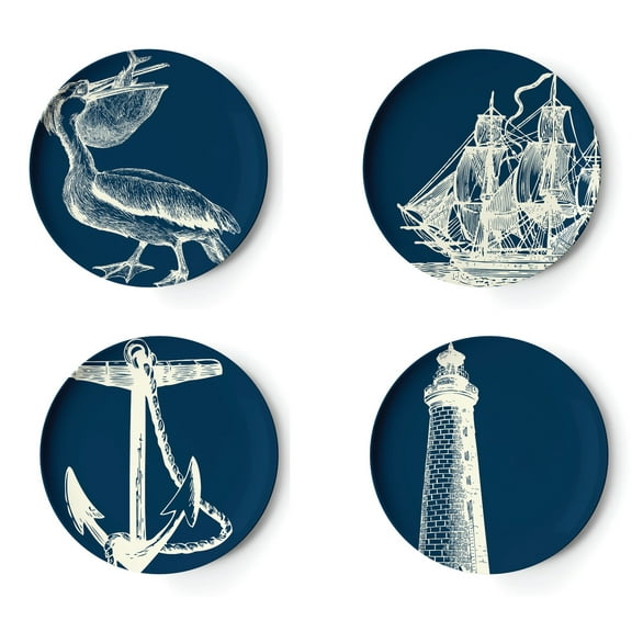 Scrimshaw Dinner Plates Set of Four