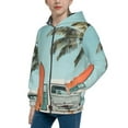 thumbnail image 2 of Pofeuu Vintage Surf Van Beach Print Teenage Zipper Hoodie Sweatshirts Hooded Casual Jackets With Pocket For Boys Girls-Medium, 2 of 6