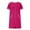 Hot Pink, variant on HUJlwoi Short Sleeve Sleepshirt for Women Soft Pockets Robe Nightshirt Loose Zip up Housecoat Casual Plain Bathrobe Nightgown