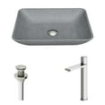 thumbnail image 4 of VIGO Concreto Stone Rectangular Bathroom Sink With Vessel Faucet in Brushed Nickel, 4 of 10