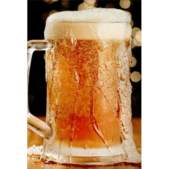 Pictura Overflowing Mug of Beer Snapshot Masculine Birthday Card for Him / Man