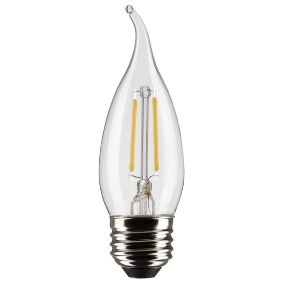 Satco 25W Equivalent Warm White Clear CA10 Medium LED Decorative Light Bulb (2-Pack)