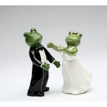 Cosmos Gifts Frog Wedding Couple Salt and Pepper Set