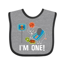 Inktastic Basketball 1st Birthday for One Year Old Boys Baby Bib