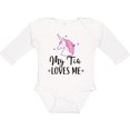 thumbnail image 3 of Inktastic My Tia Loves Me Unicorn Girls Long Sleeve Baby Bodysuit, 3 of 5