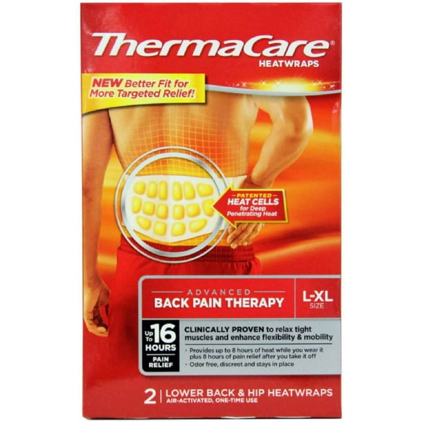 ThermaCare Heatwraps LargeXL Lower Back & Hip 2 ea (Pack of 3