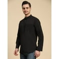 thumbnail image 5 of SKAVIJ Men's Cotton Long Sleeve Casual Henley Shirt Band Collar Summer Beach Hippie T-Shirt Vacation Tops with Pocket (Small,Black), 5 of 6