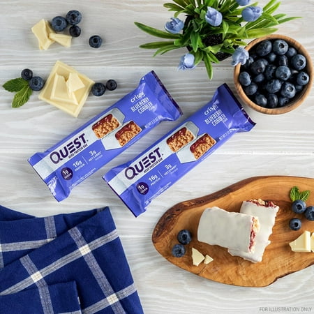 Quest Blueberry Cobbler Crispy Protein Bar, Low Carb, High Protein, 12 Count