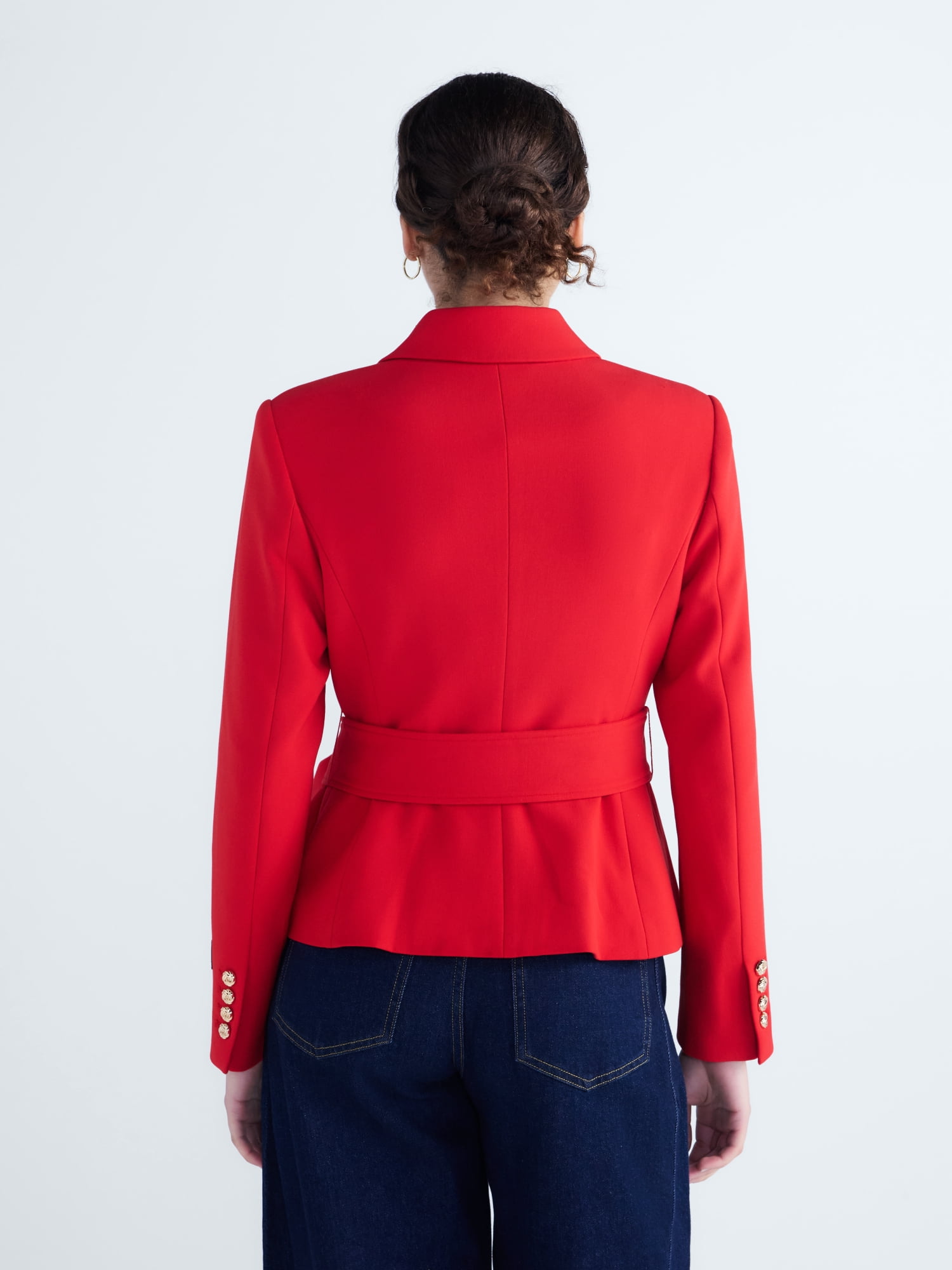 Free Assembly Women's and Women's Plus Asymmetric Belted Blazer, Sizes XXS-4X